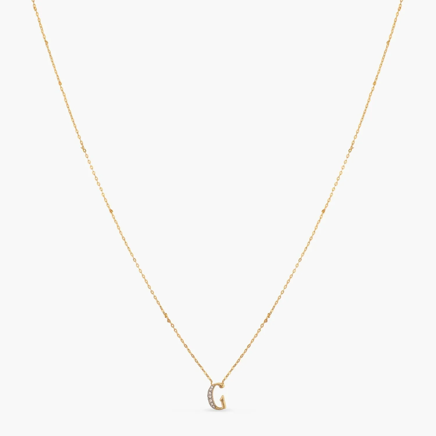 Alphabet A-Z Charms CZ Gold Plated Silver Necklace