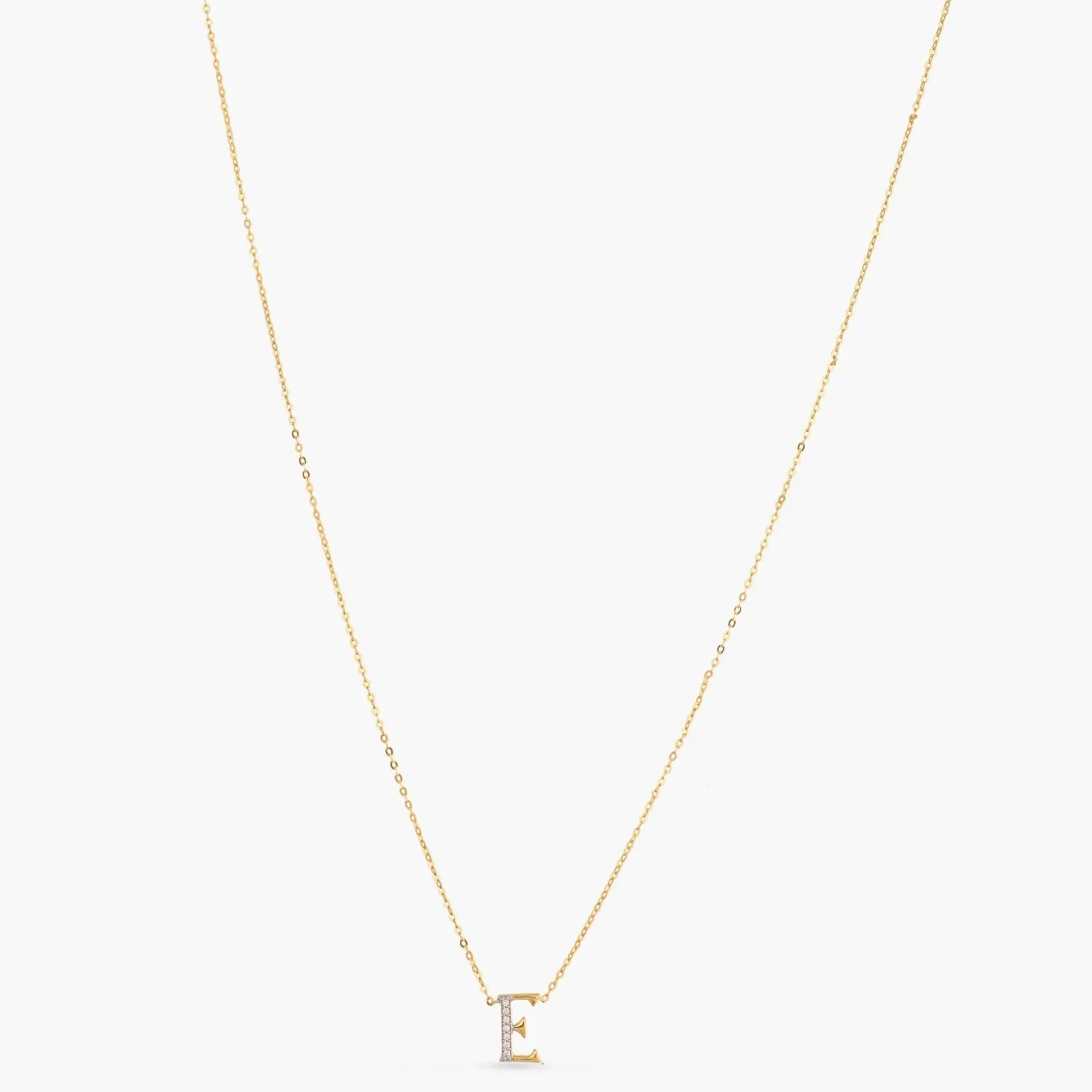 Alphabet A-Z Charms CZ Gold Plated Silver Necklace