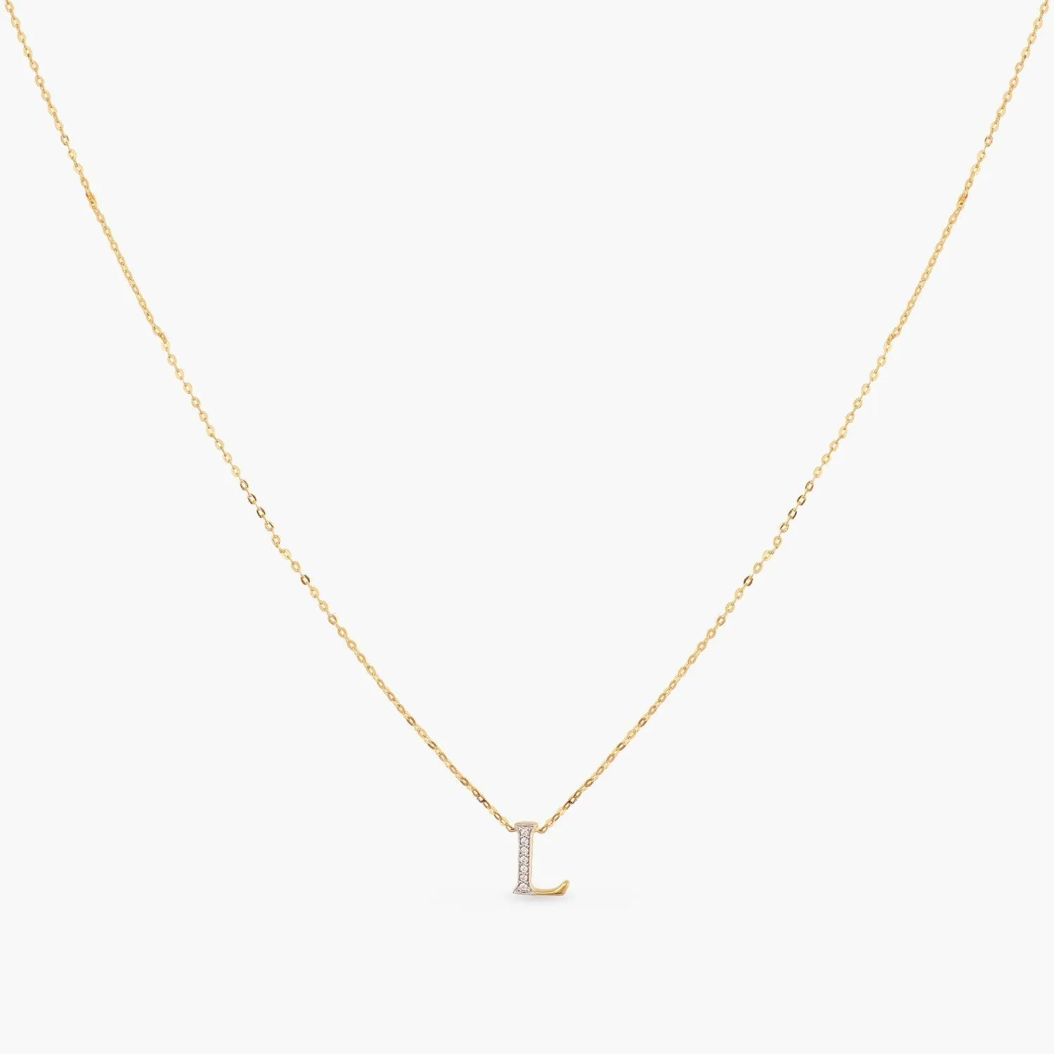 Alphabet A-Z Charms CZ Gold Plated Silver Necklace