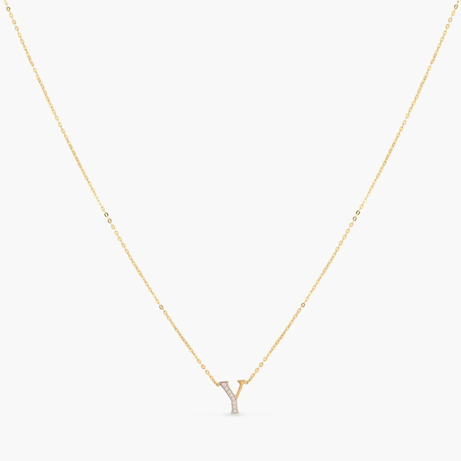 Alphabet A-Z Charms CZ Gold Plated Silver Necklace