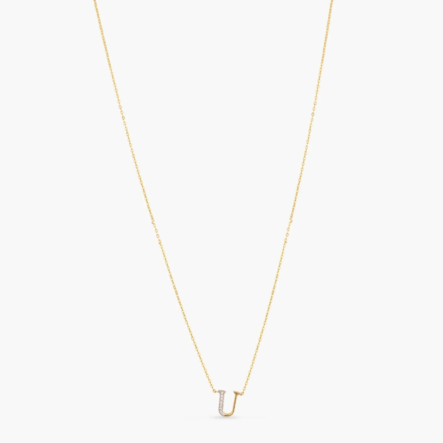 Alphabet A-Z Charms CZ Gold Plated Silver Necklace