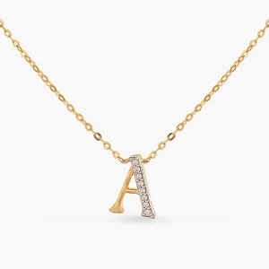 Alphabet A-Z Charms CZ Gold Plated Silver Necklace