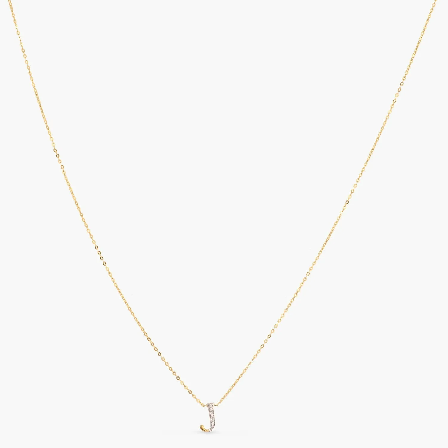 Alphabet A-Z Charms CZ Gold Plated Silver Necklace