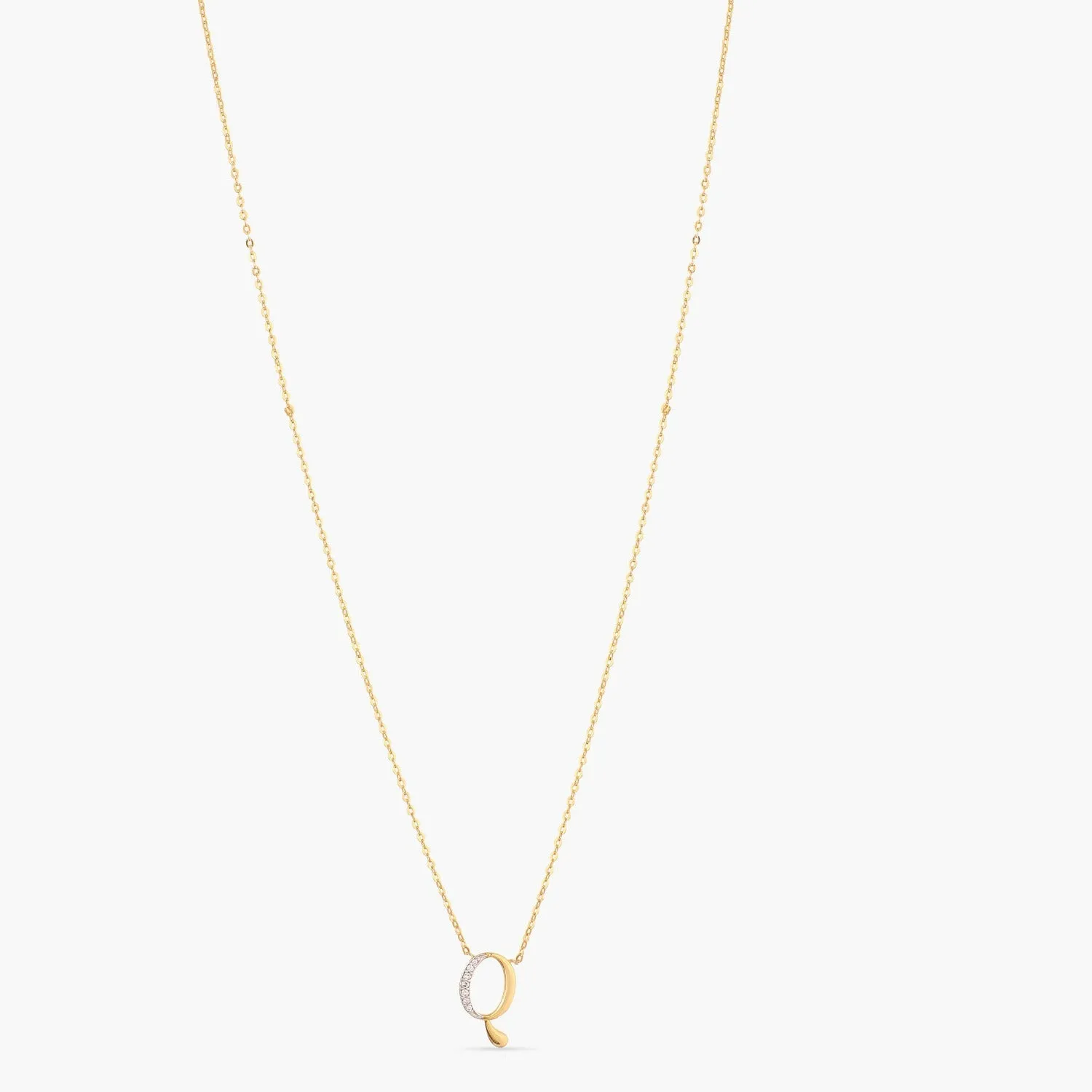 Alphabet A-Z Charms CZ Gold Plated Silver Necklace