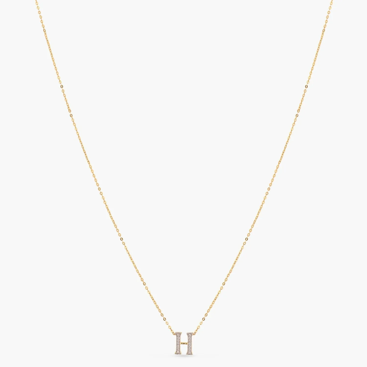 Alphabet A-Z Charms CZ Gold Plated Silver Necklace