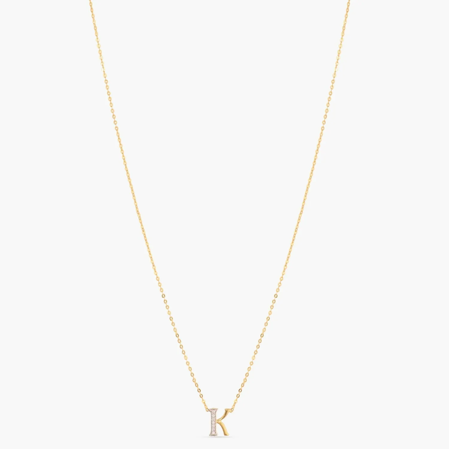 Alphabet A-Z Charms CZ Gold Plated Silver Necklace