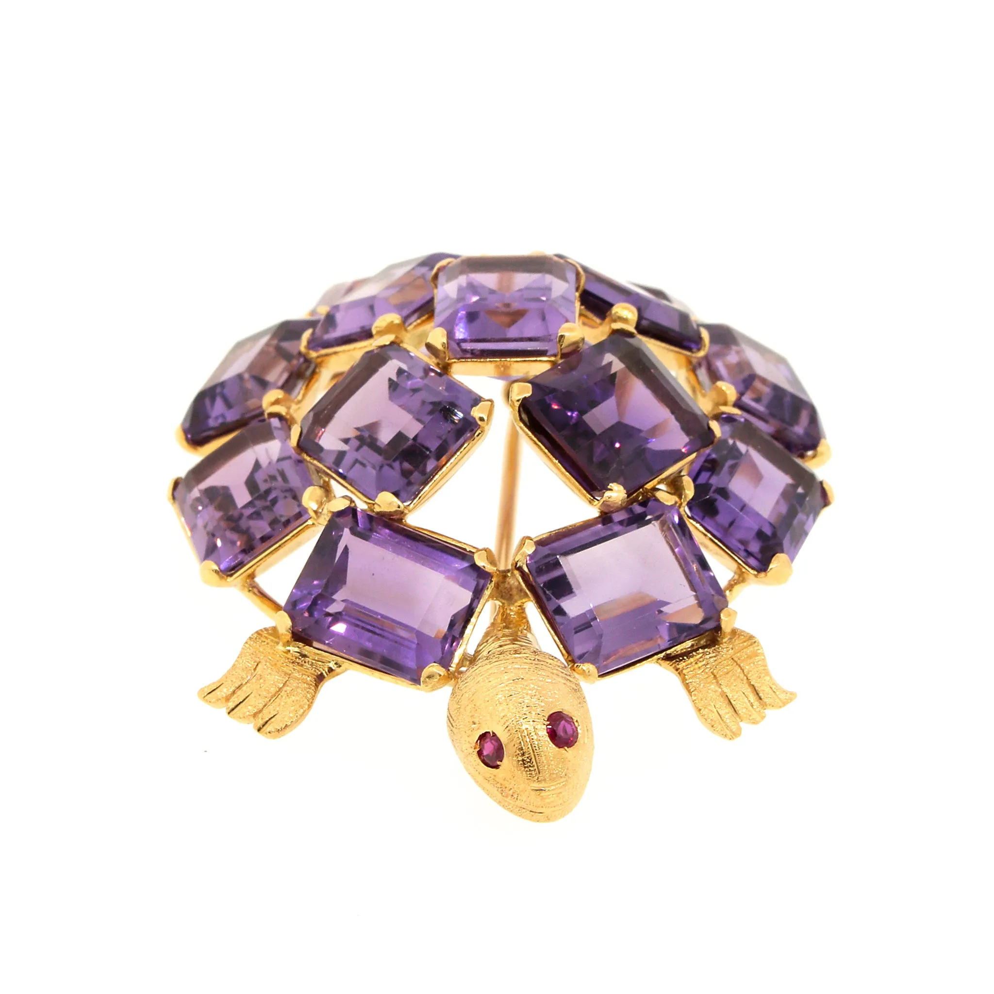 Amethyst Turtle Brooch