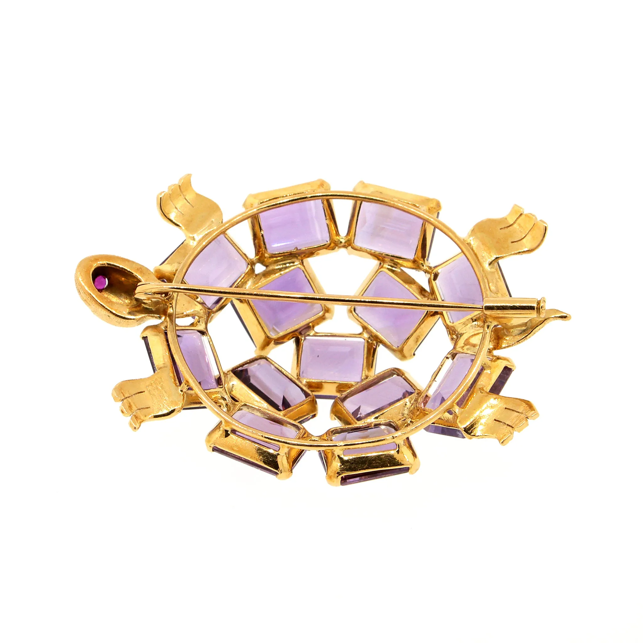 Amethyst Turtle Brooch