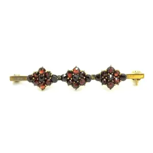 Antique Victorian Garnet Bar Brooch