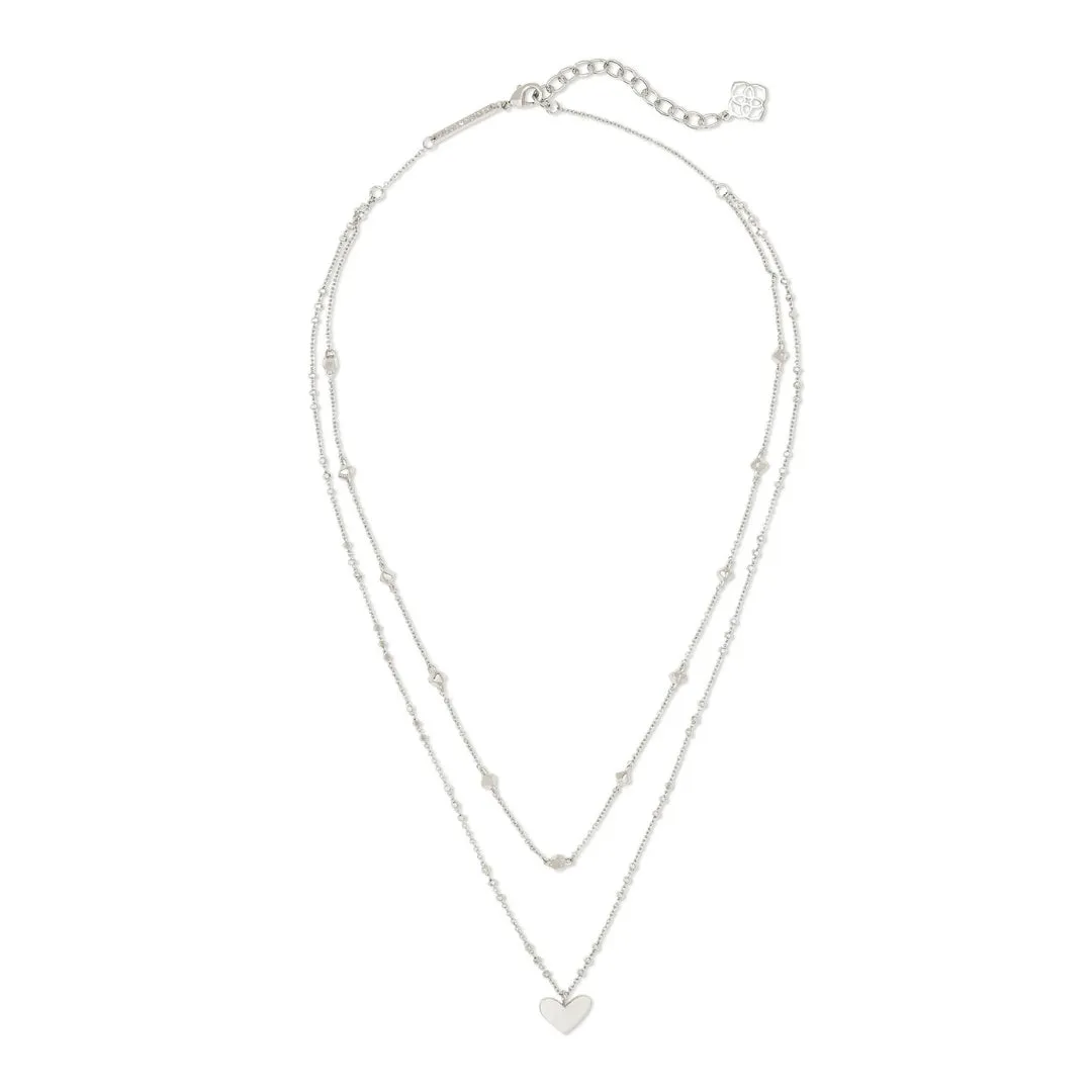 Ari Heart Silver Multi Strand Necklace by Kendra Scott