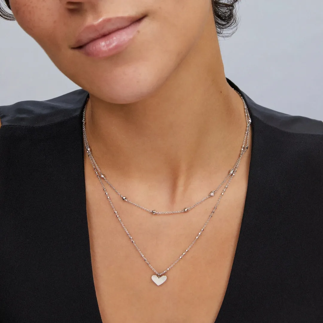 Ari Heart Silver Multi Strand Necklace by Kendra Scott