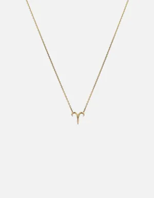 Aries Astro Pendant Necklace, 14k Gold