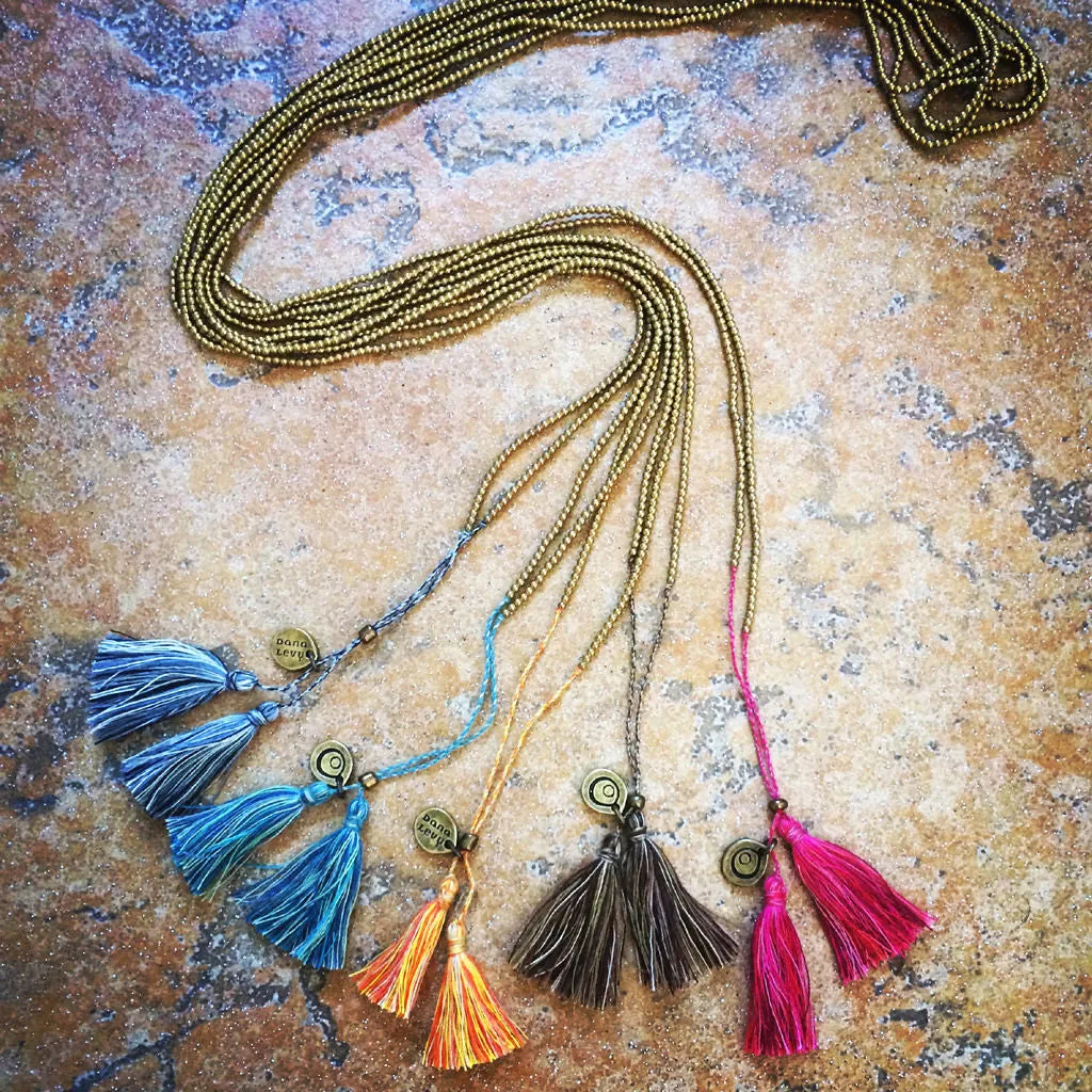 Beaded Tassel Duo Necklace