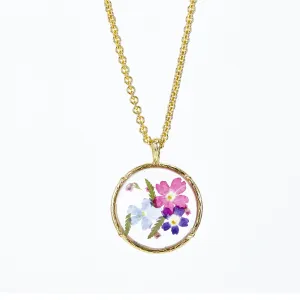 Bloom Bloom Round Flower Pendant (Real Flowers)