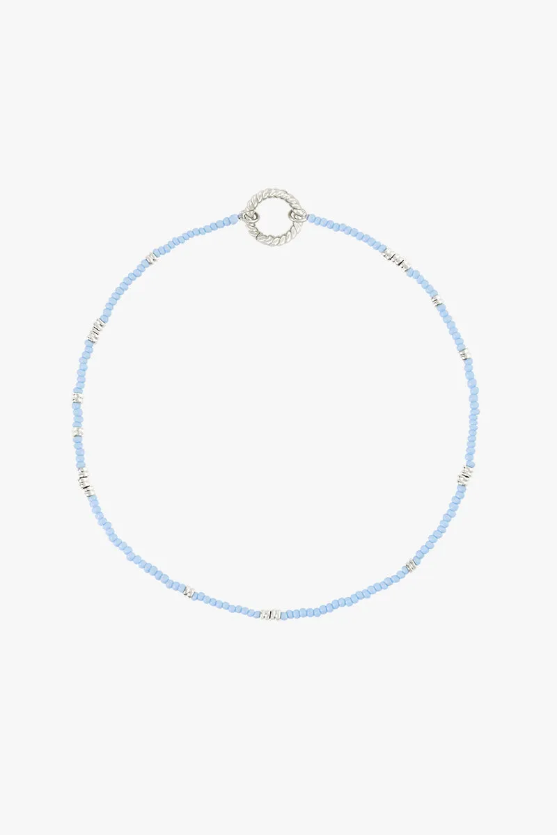 Blue clasp necklace silver