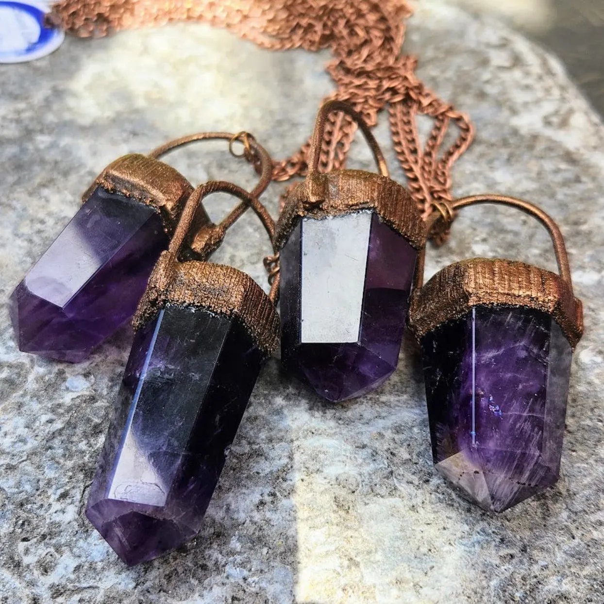 BOHO CLASSIC AMETHYST COPPER HANDMADE NECKLACE