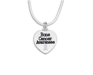 Bone Cancer Awareness Heart Necklaces