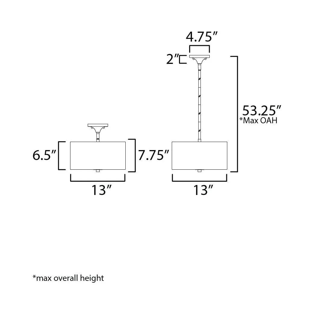 Bongo 2-Light Pendant / Semi Flush Mount