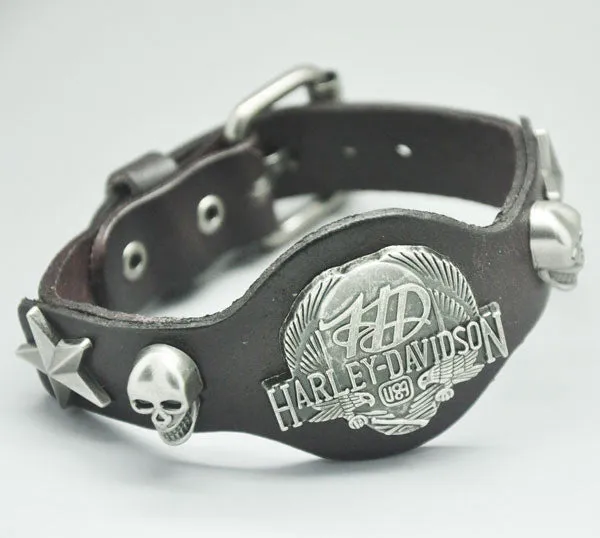 Bracelet men jewelry Fashion Rock Punk Style Cool Men Woman Genuine Leather Bracelet Hotsale Kull Bracelets