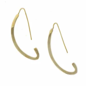 Brass C Open Hoop Earrings