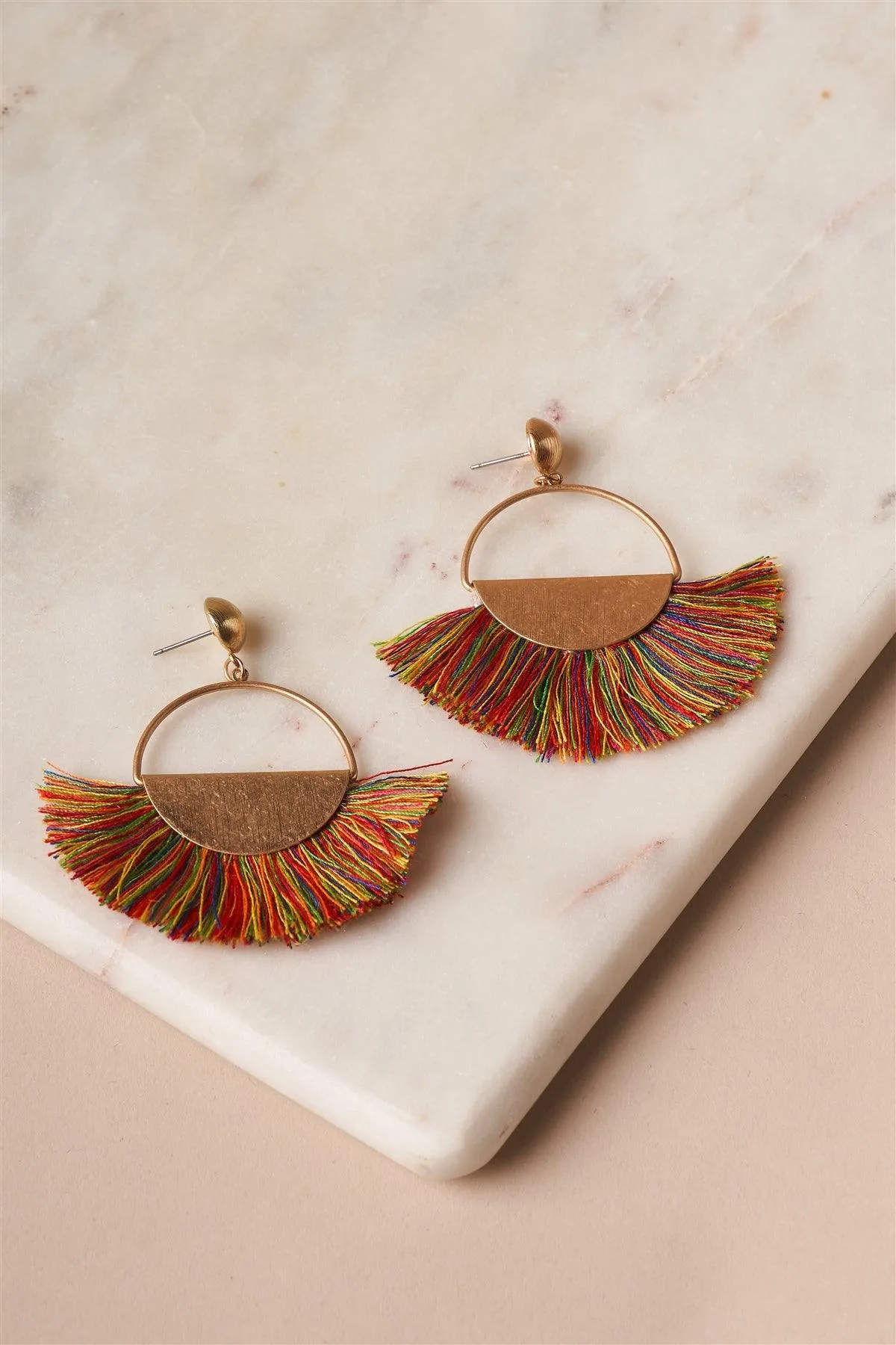 Bronze Multi Festive Fringe Dangle Earrings /1 Pair