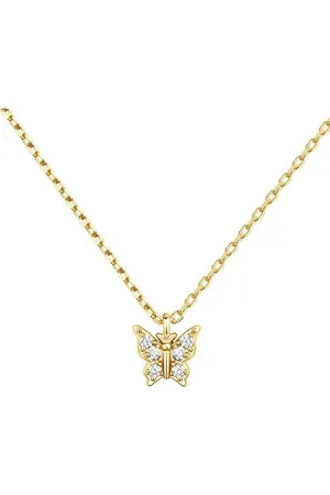 Butterfly Pendant Zircon Necklace