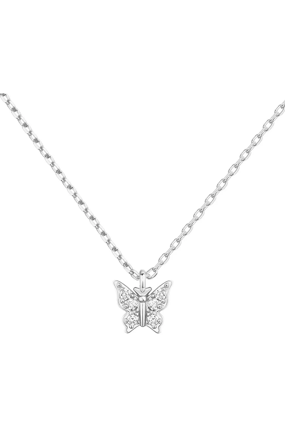 Butterfly Pendant Zircon Necklace