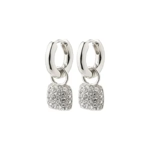 CINDY recycled crystal hoop earrings silver-plated