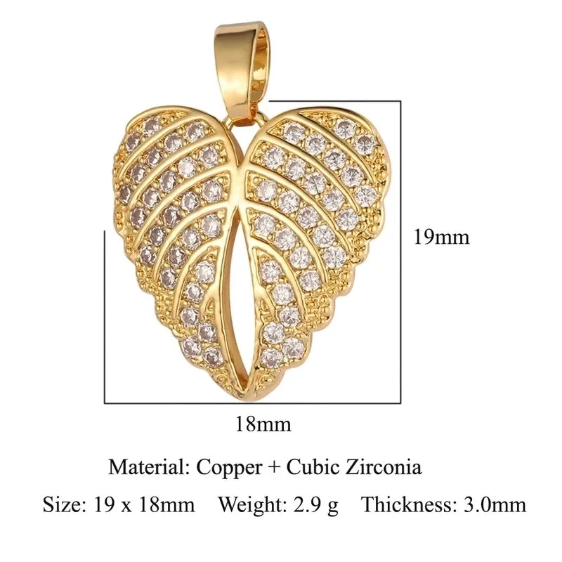 Classic Style Heart Shape Zircon Copper Wholesale Charms Jewelry Accessories