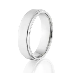 Cross Brushed 6mm Cobalt Ring, Cobalt Wedding Bands