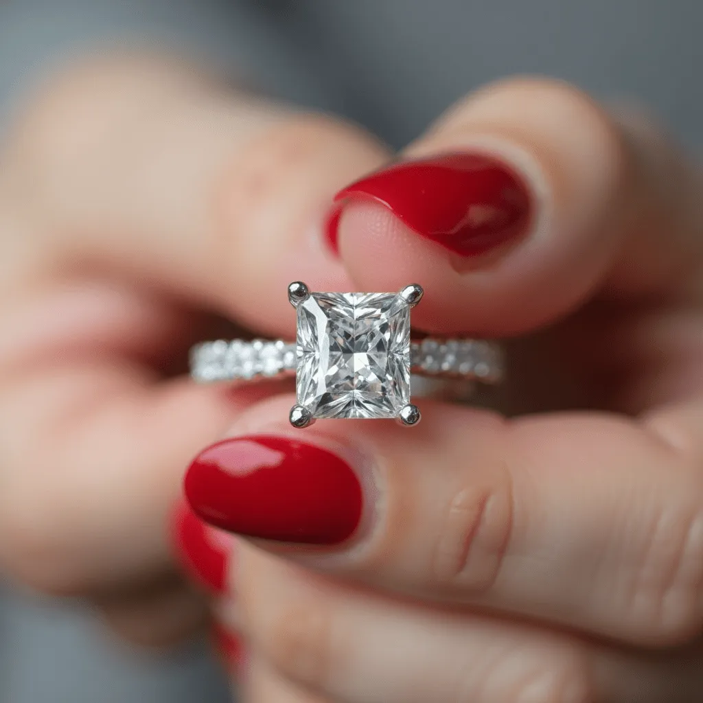 Dahlia - Princess Moissanite Engagement Ring