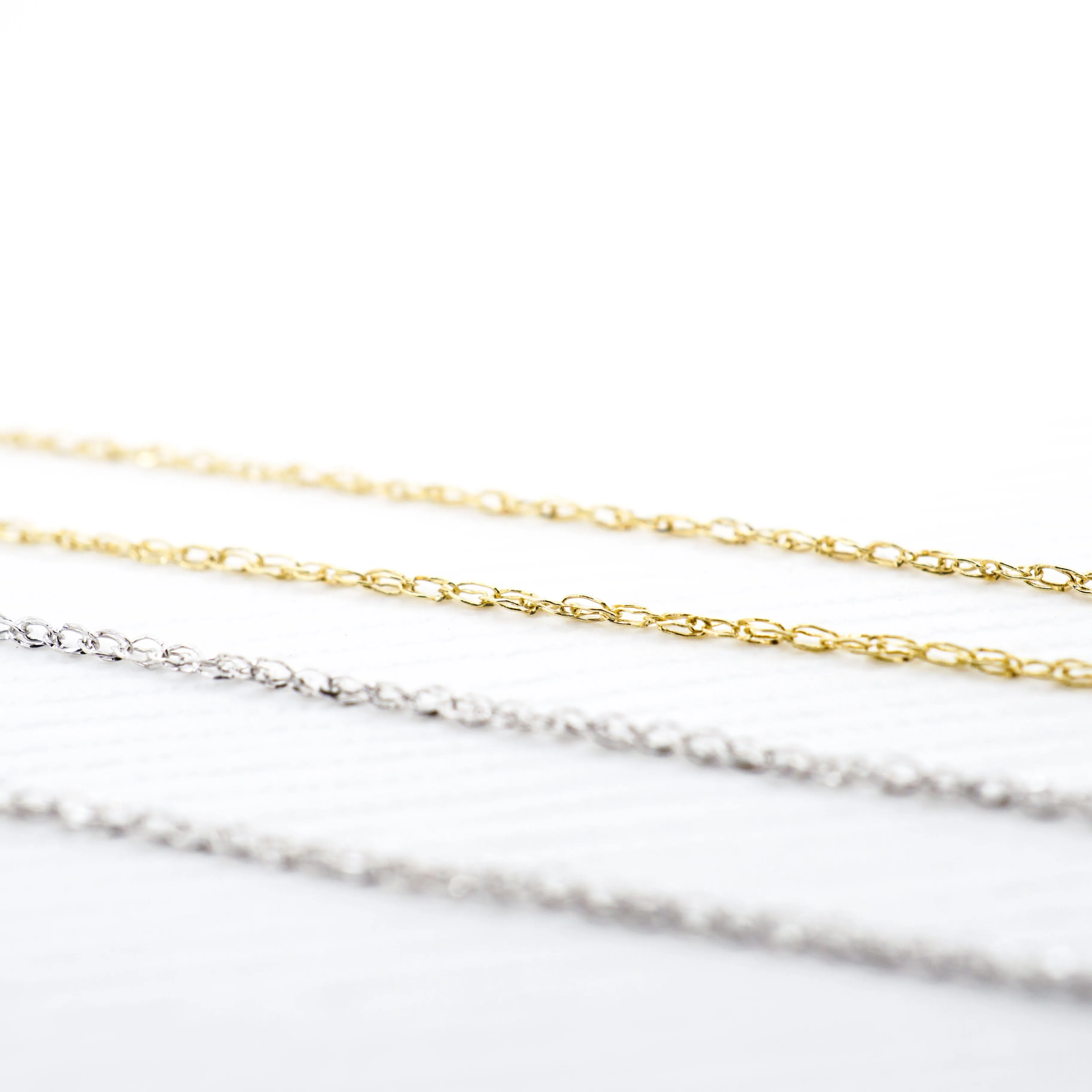 Dainty Gold Rope Chain - .5mm Rope Chain - Delicate Gold Chain - Invisible Gold Chain