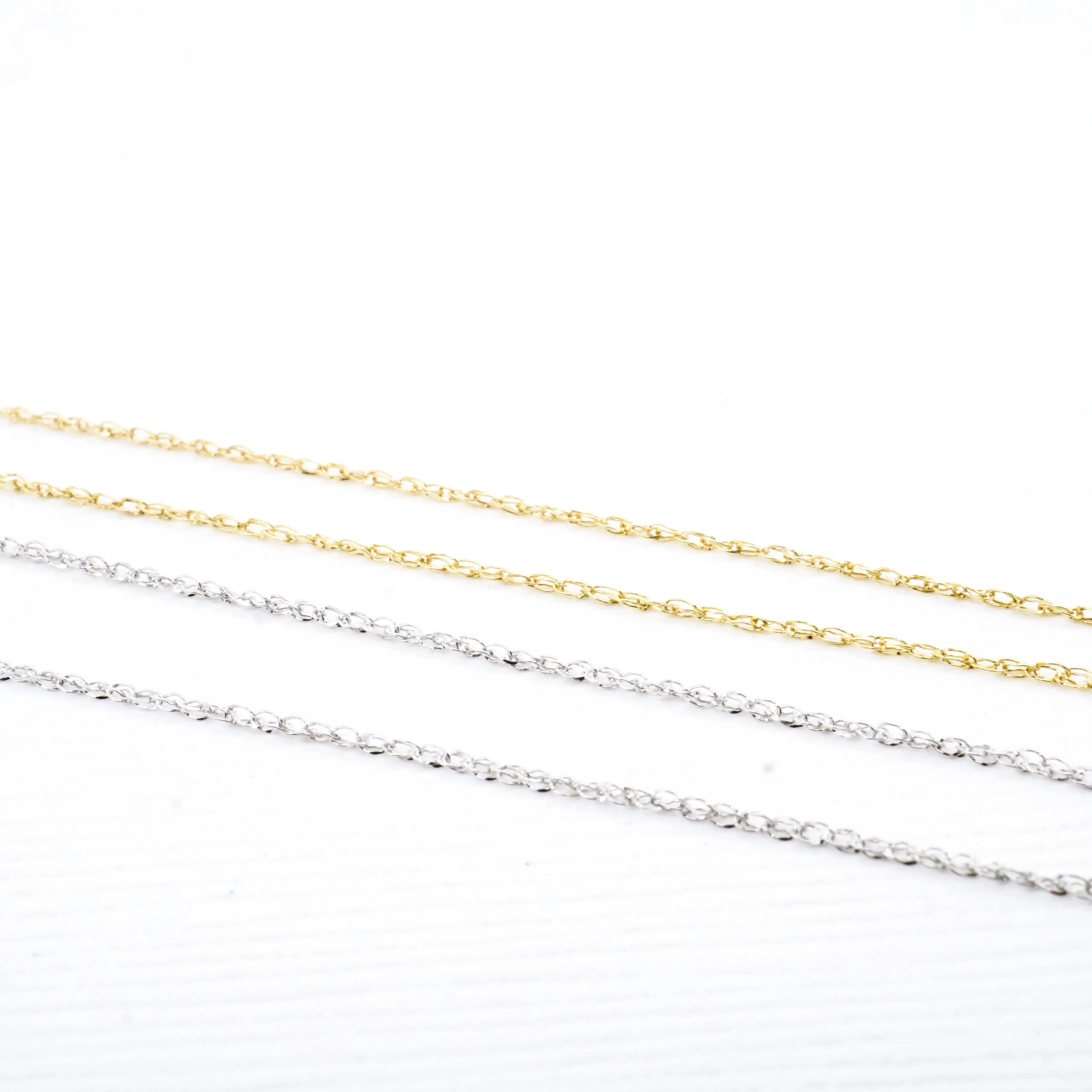 Dainty Gold Rope Chain - .5mm Rope Chain - Delicate Gold Chain - Invisible Gold Chain