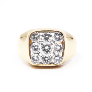 Diamond Set Signet Ring | Pre-Loved | 18K Yellow Gold