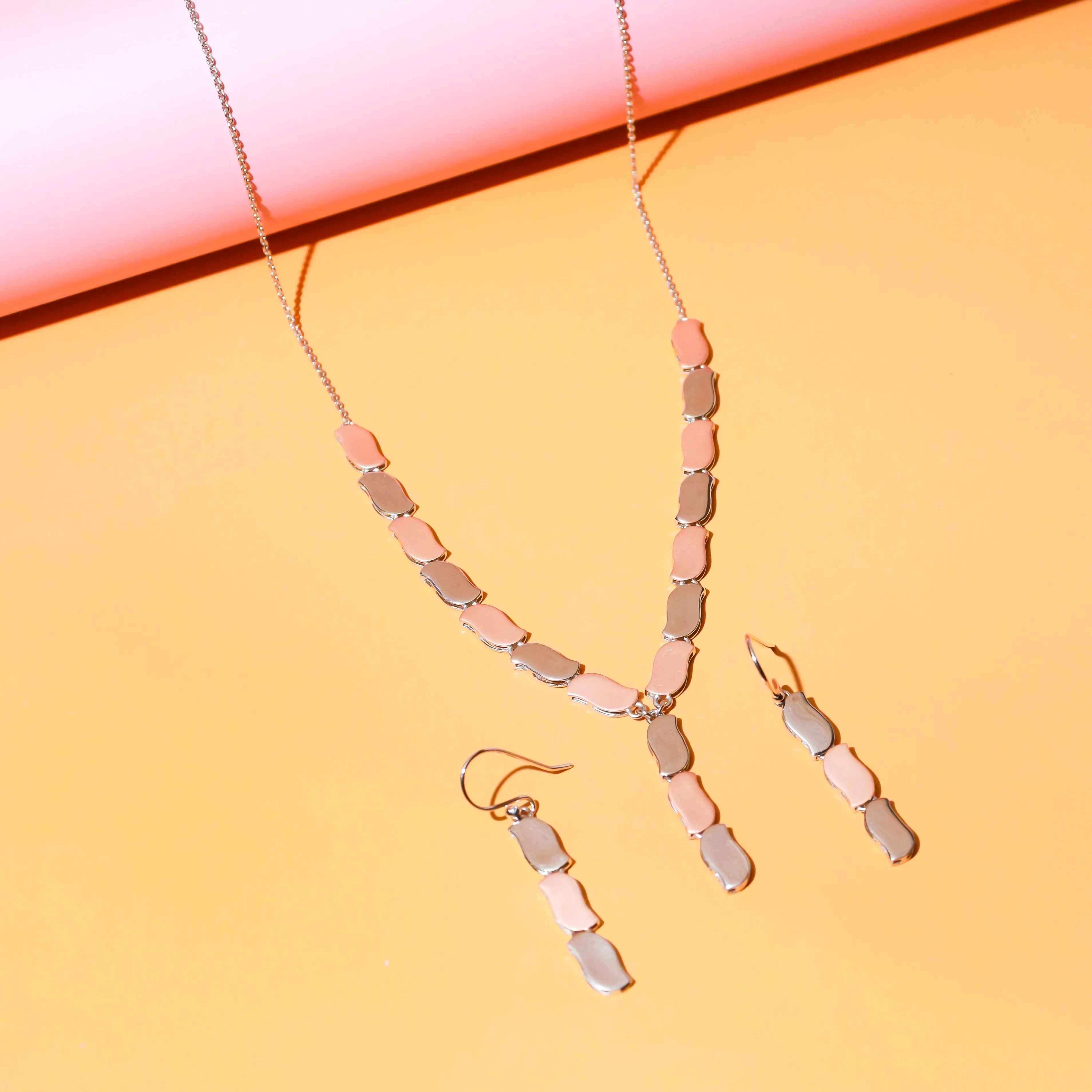 Elevate Your Style: Simple Designer Rose Gold Pendant Necklace Set By OLLUU