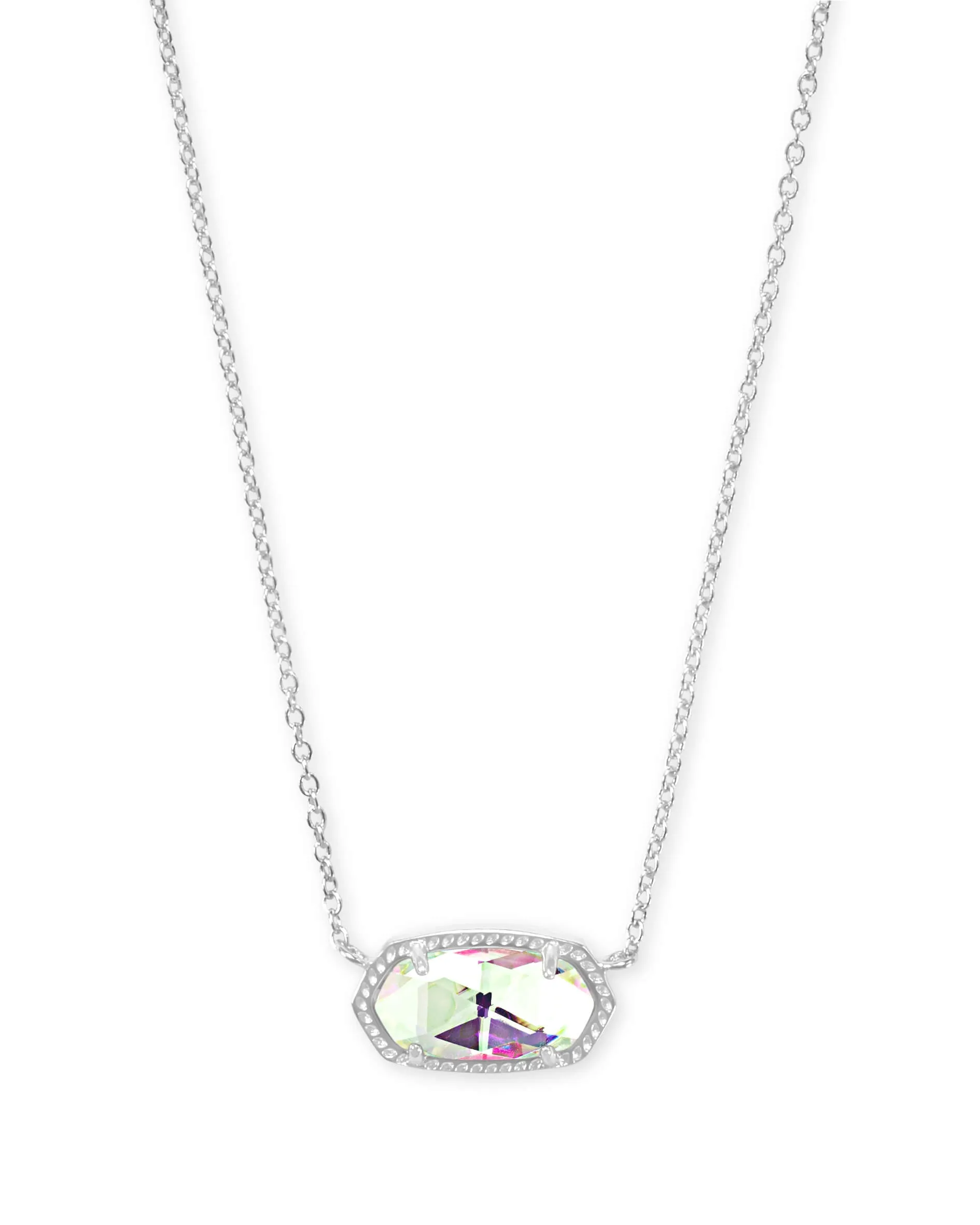 Elisa Necklace Rhodium Dichroic Glass by Kendra Scott