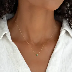 Emerald Pendant Necklace 14k Gold - Amalie