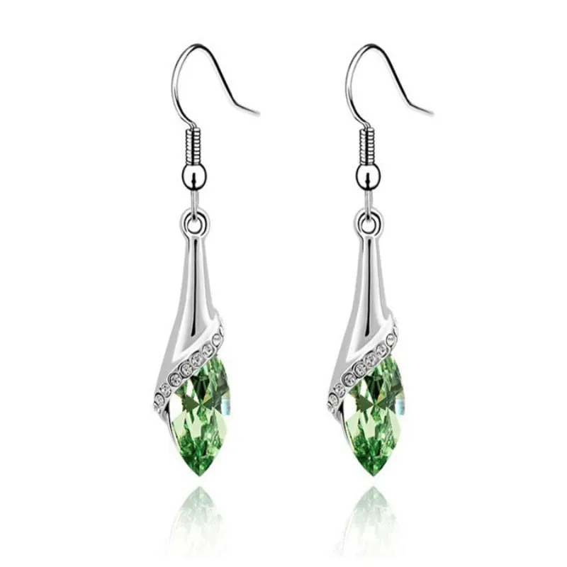 Ethnic Rhinestone Crystal Drop Earrings Women Lady Marquise Teardrop Earrings