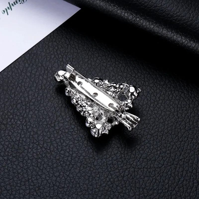 Ethnic Style Simple Style Christmas Tree Alloy Plating Inlay Pearl Zircon Women's Brooches 1 Piece