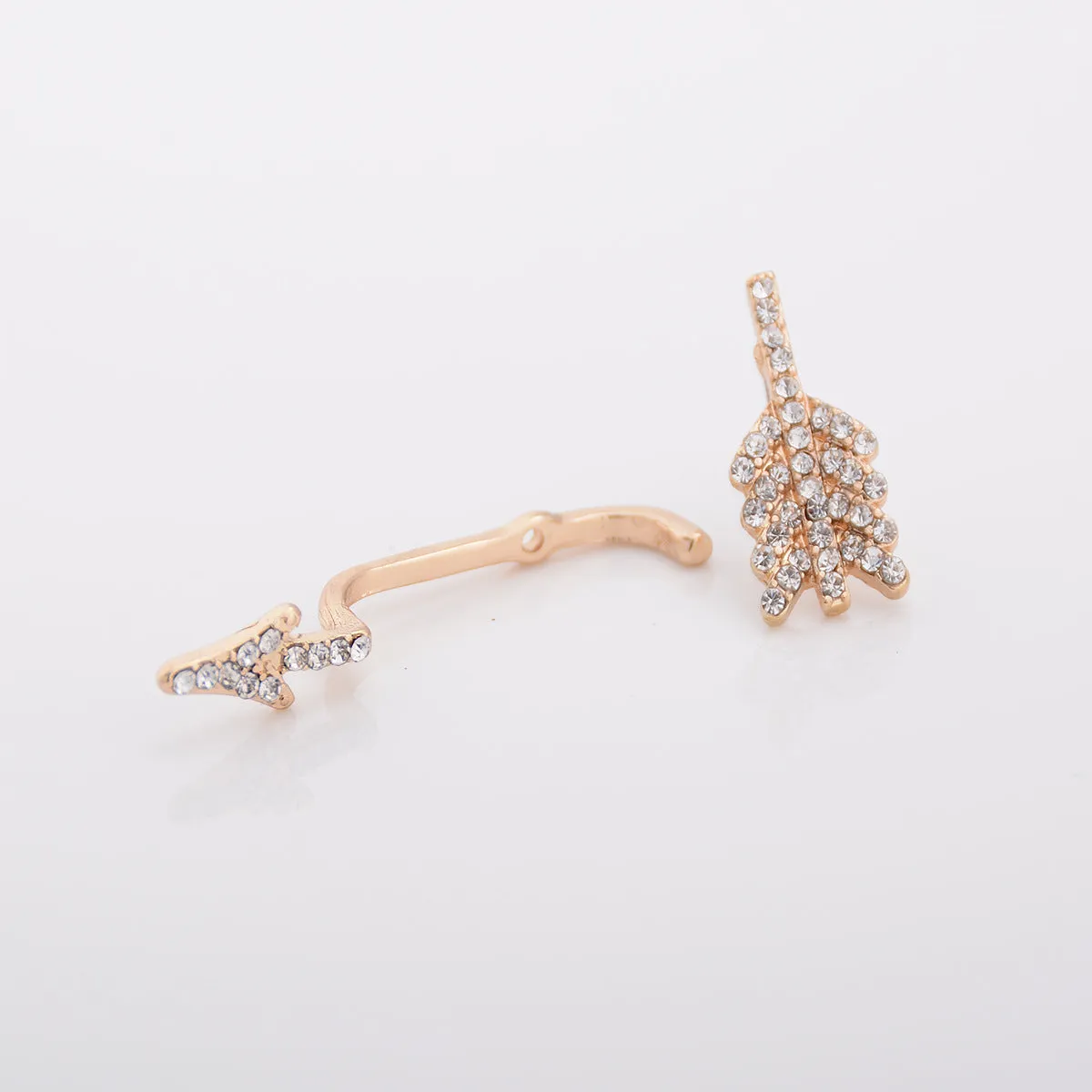 Exaggerated Diamond-Studded Separation Arrow Earrings for Trendy Women