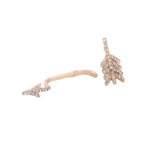 Exaggerated Diamond-Studded Separation Arrow Earrings for Trendy Women