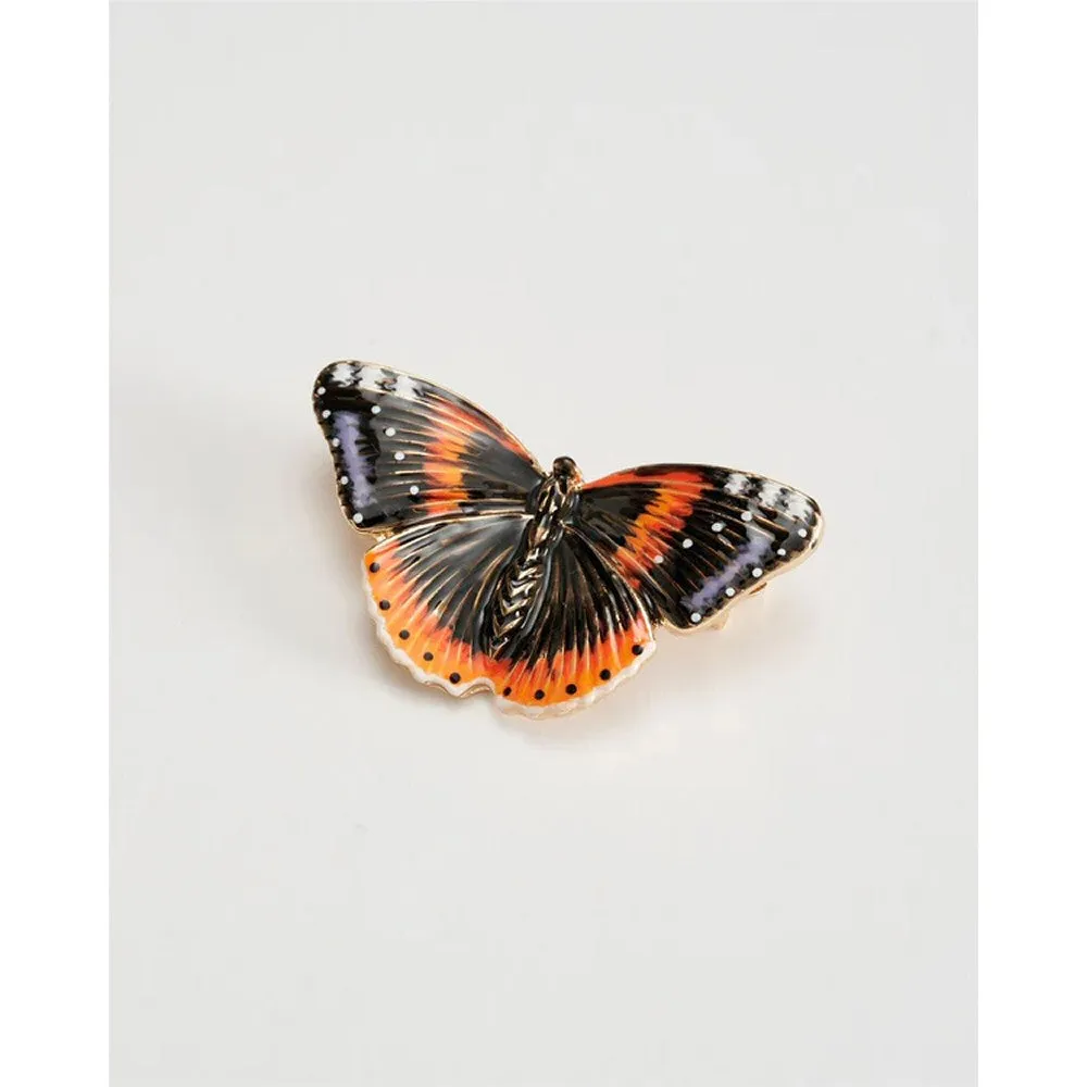 Fable England Red Enamel Admiral Butterfly Brooch