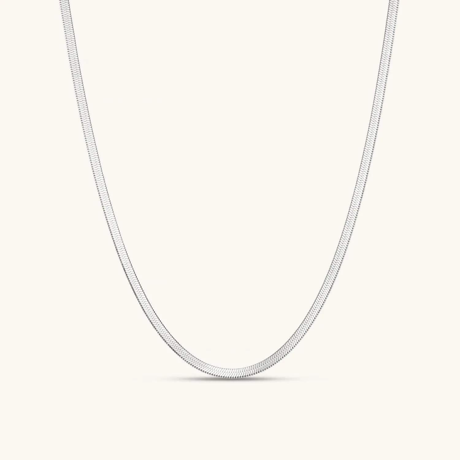 Fine Herringbone Necklace In Silver