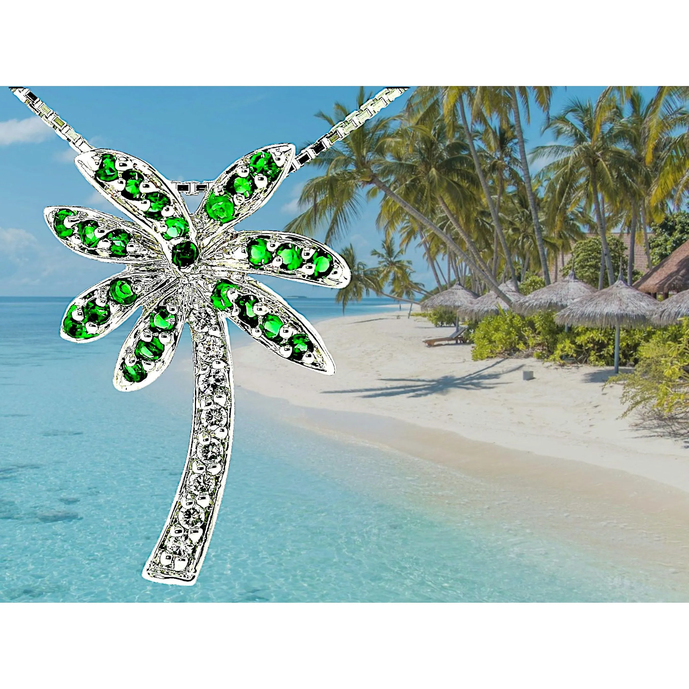 Florida Green Palm Tree Neckalce