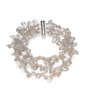 Freshwater Keshi White Cultured Pearl Bracelet