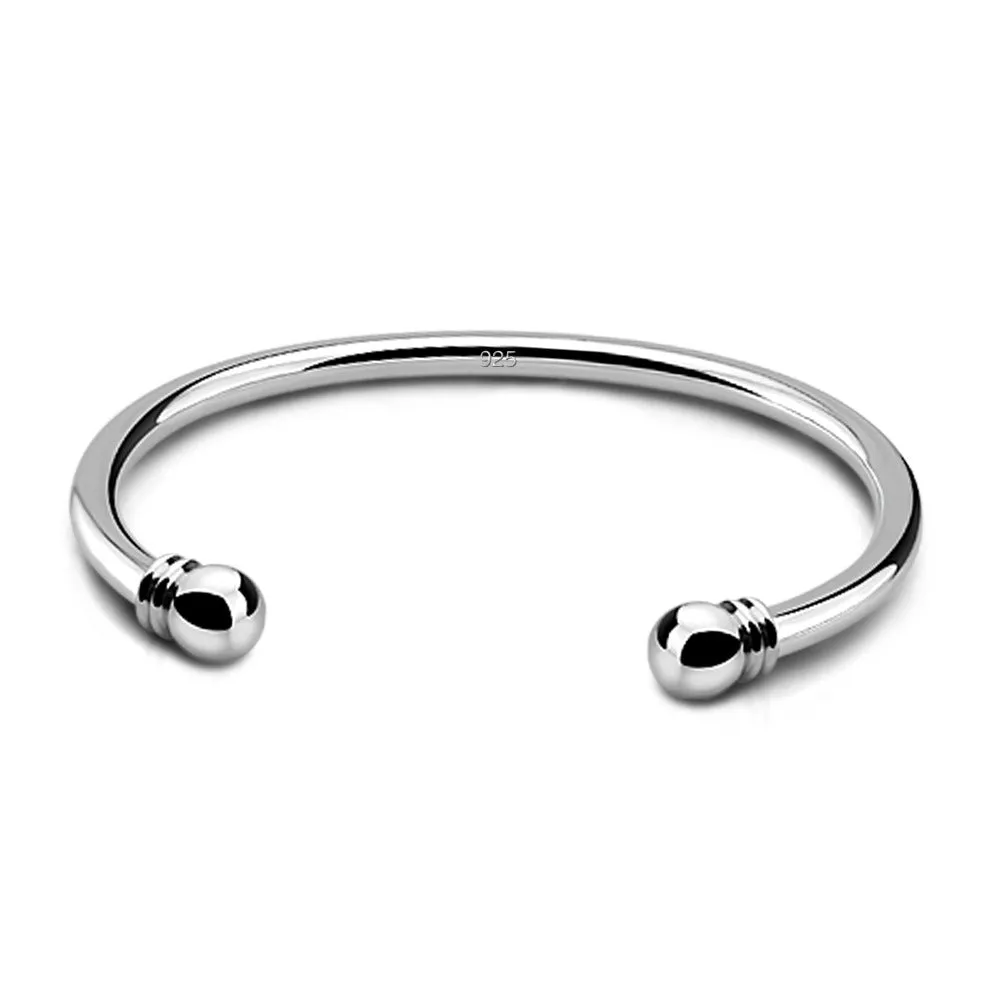 Glossy Bracelet Silver Plated Platinum U Shape Simple Bracelet