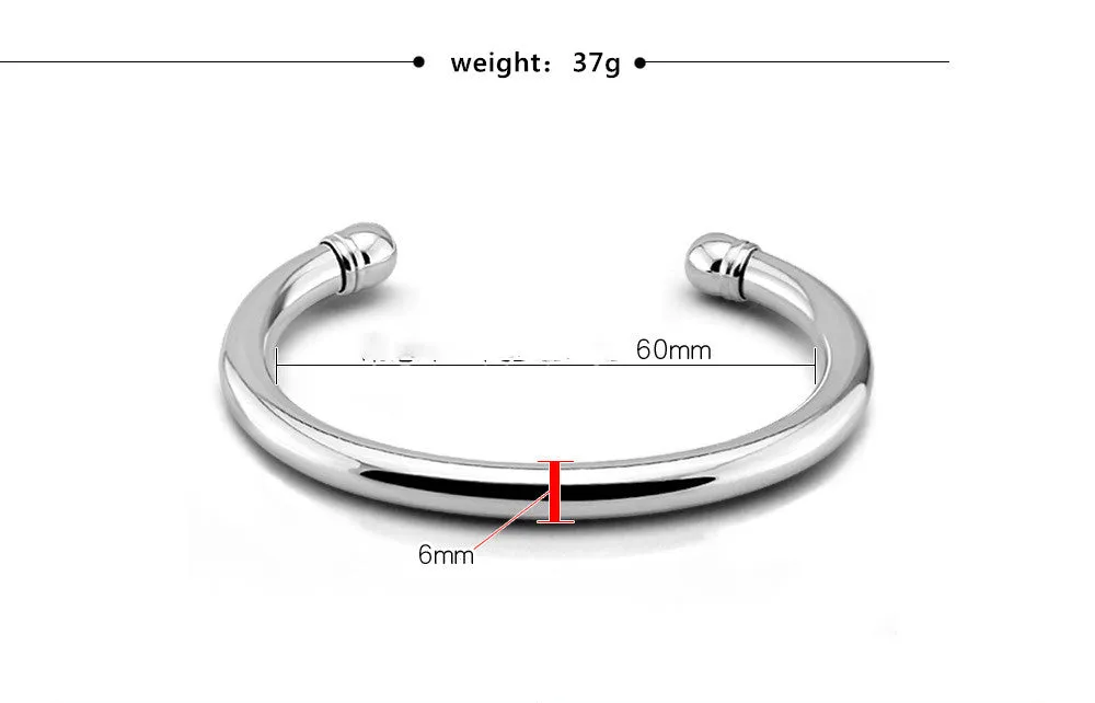 Glossy Bracelet Silver Plated Platinum U Shape Simple Bracelet