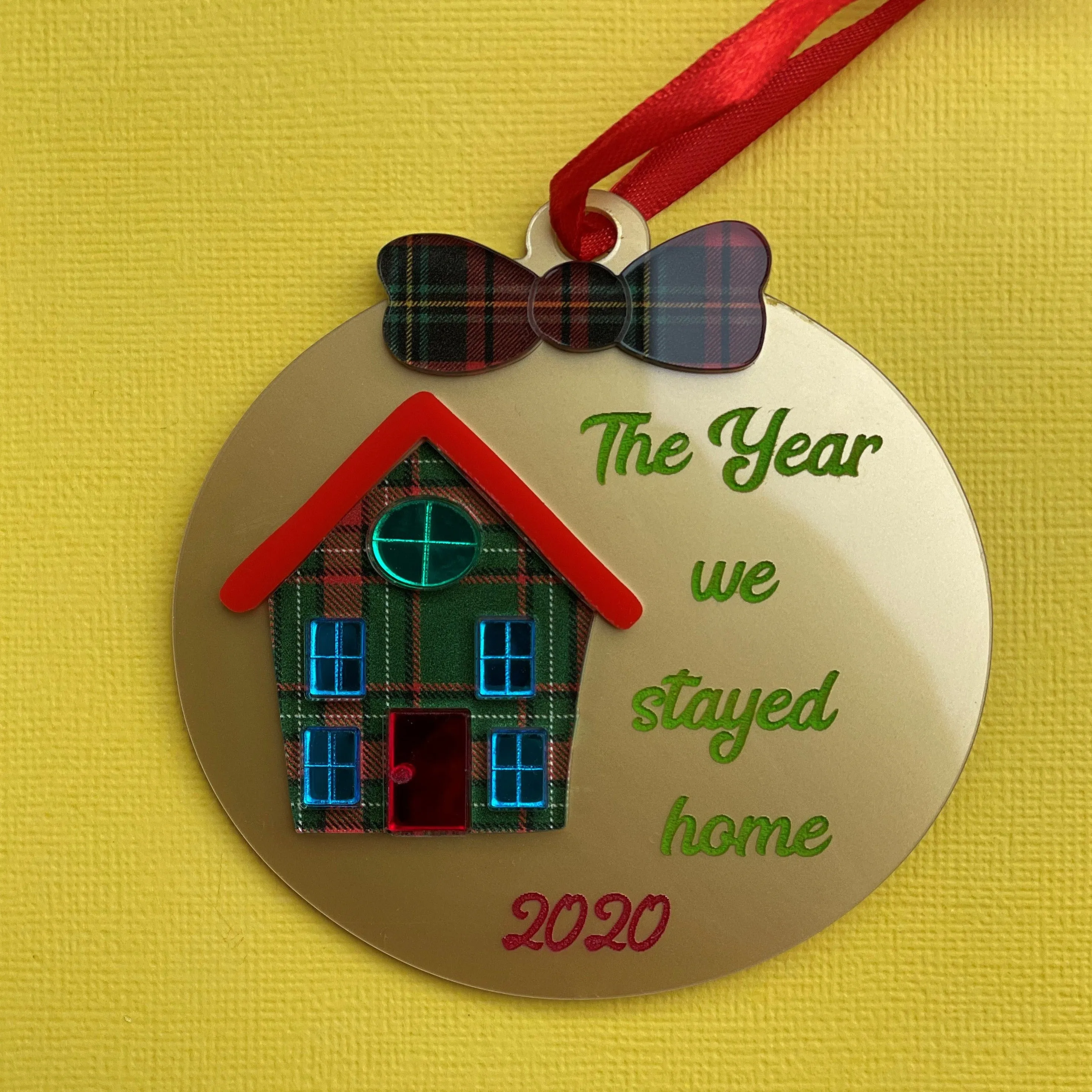 Gold Christmas keepsake ornament 2020