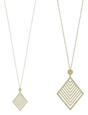 Gold Geometric Diamond Necklace