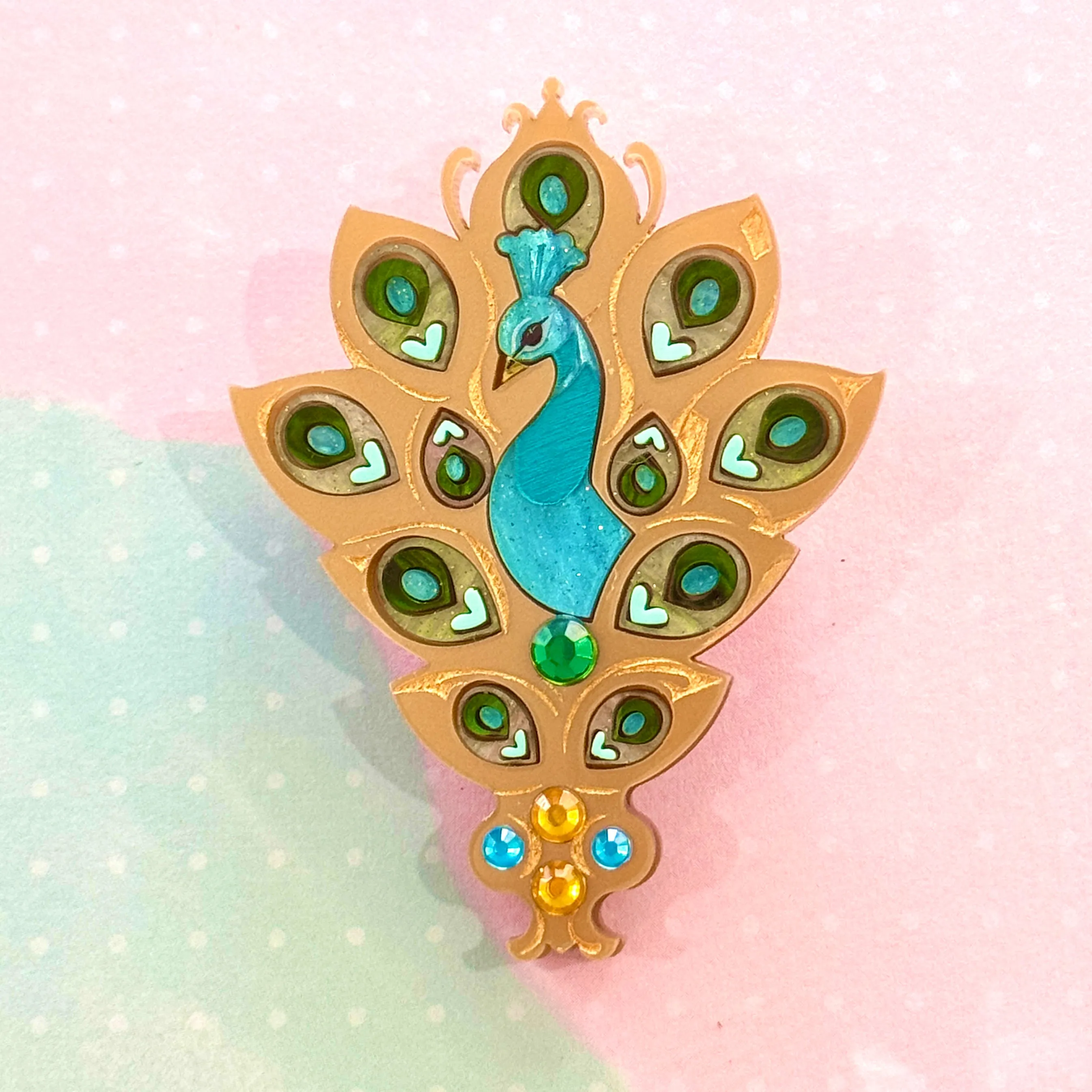 Gold Peacock 🦚- brooch